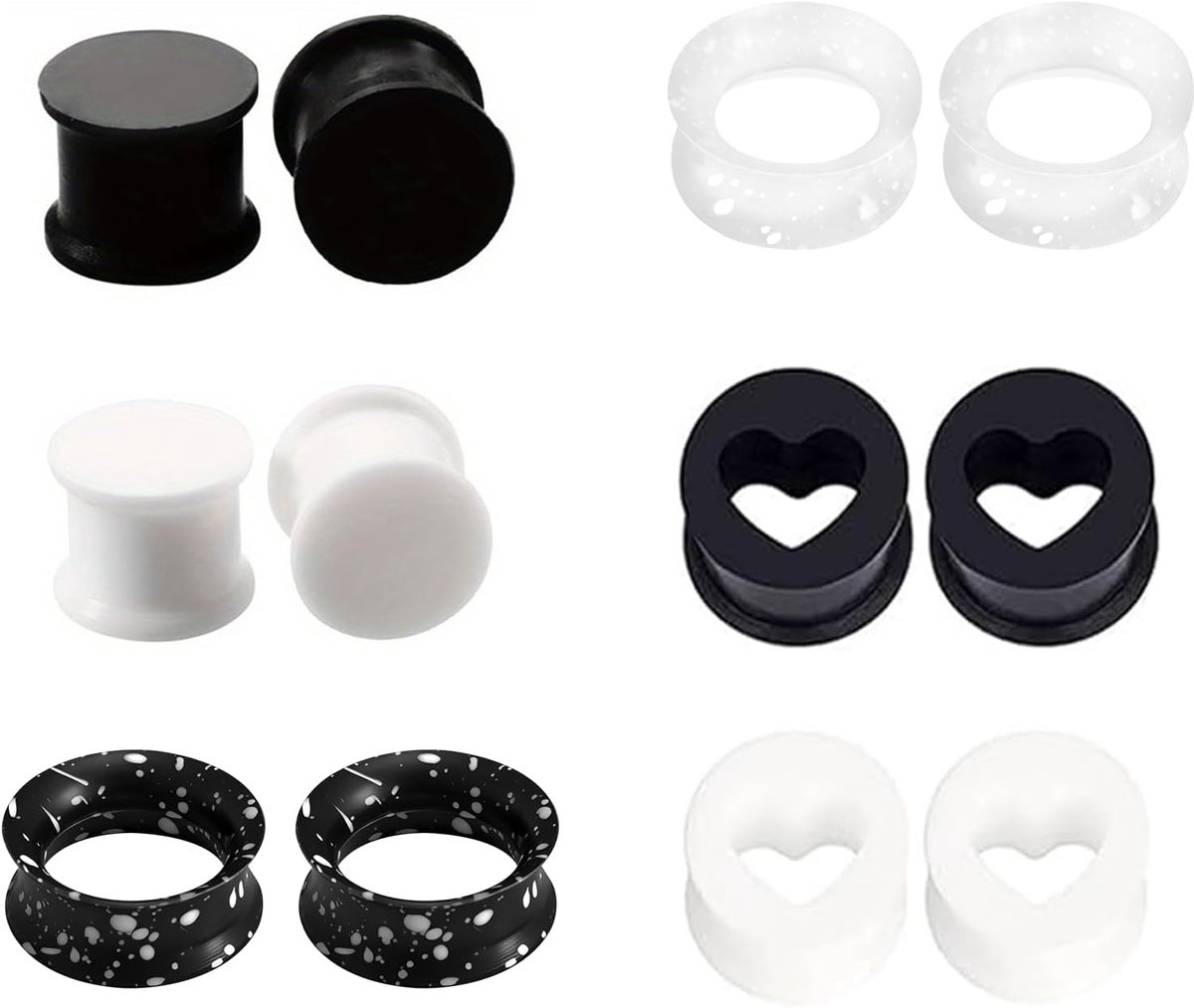 6 paar oordopjes voor tunnel hoofdtelefoon van siliconen tunnel flexibele oordopjes van siliconen sieraden voor piercing