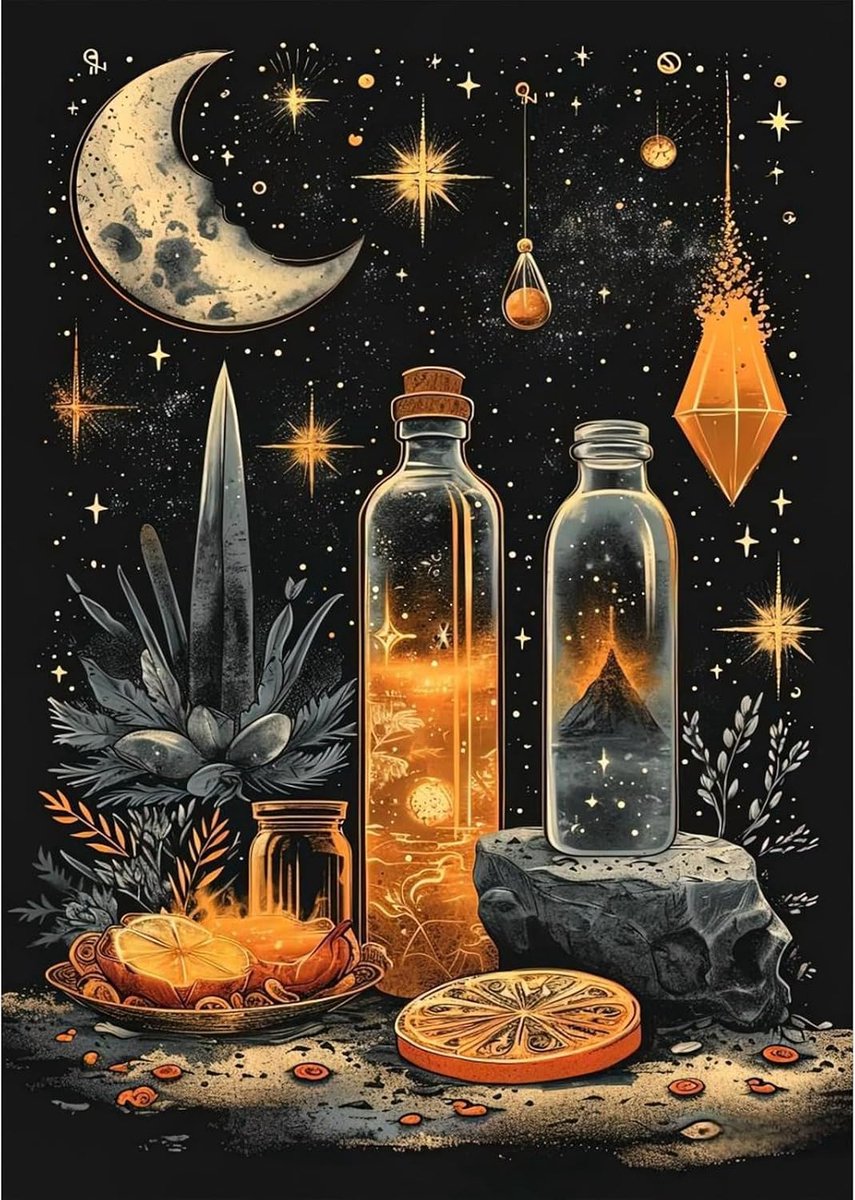 Diamond Painting Kit 5D Magie Maan - Diamant Schilderij Kit voor Volwassenen Beginners, Compleet Diamantschilderij Diamantschilderij voor Decoratie, Festivalcadeau, 30 x 40 cm