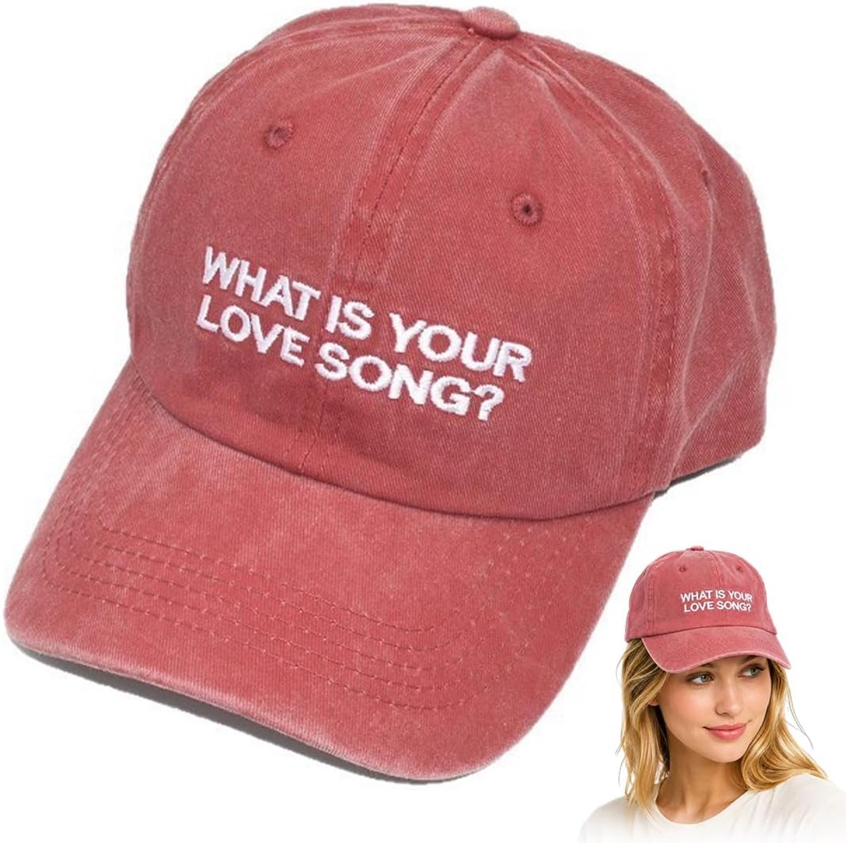 Geborduurde baseballpet voor Koreaanse boyband, met borduurwerk "What is your love song?" Verstelbaar, met World Tour-ontwerp, concertmerchandise voor fans