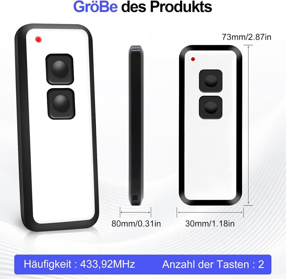433,92MHz afstandsbediening voor garagedeur voor Novotron 522, 524, 502 MAX43-2, 3er
