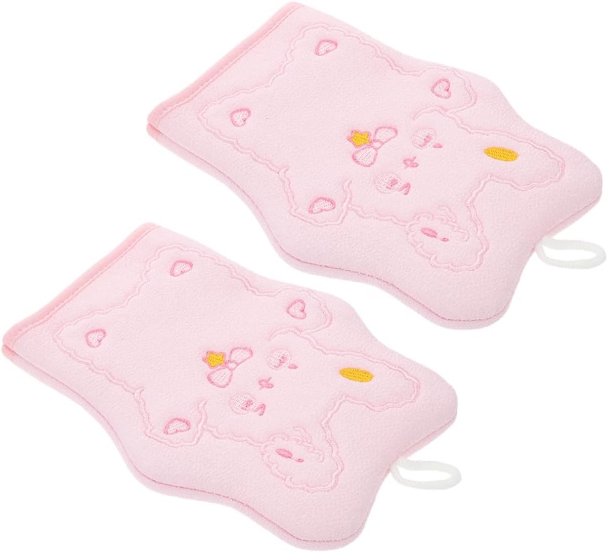 2 Stuks Schrob Handschoenen Body Scrub -handschoenen Peeling Handschoen Wanten Handschoenen Schrobben Exfoliërende Want Exfoliërende Handschoenen Voor Roze Viscose