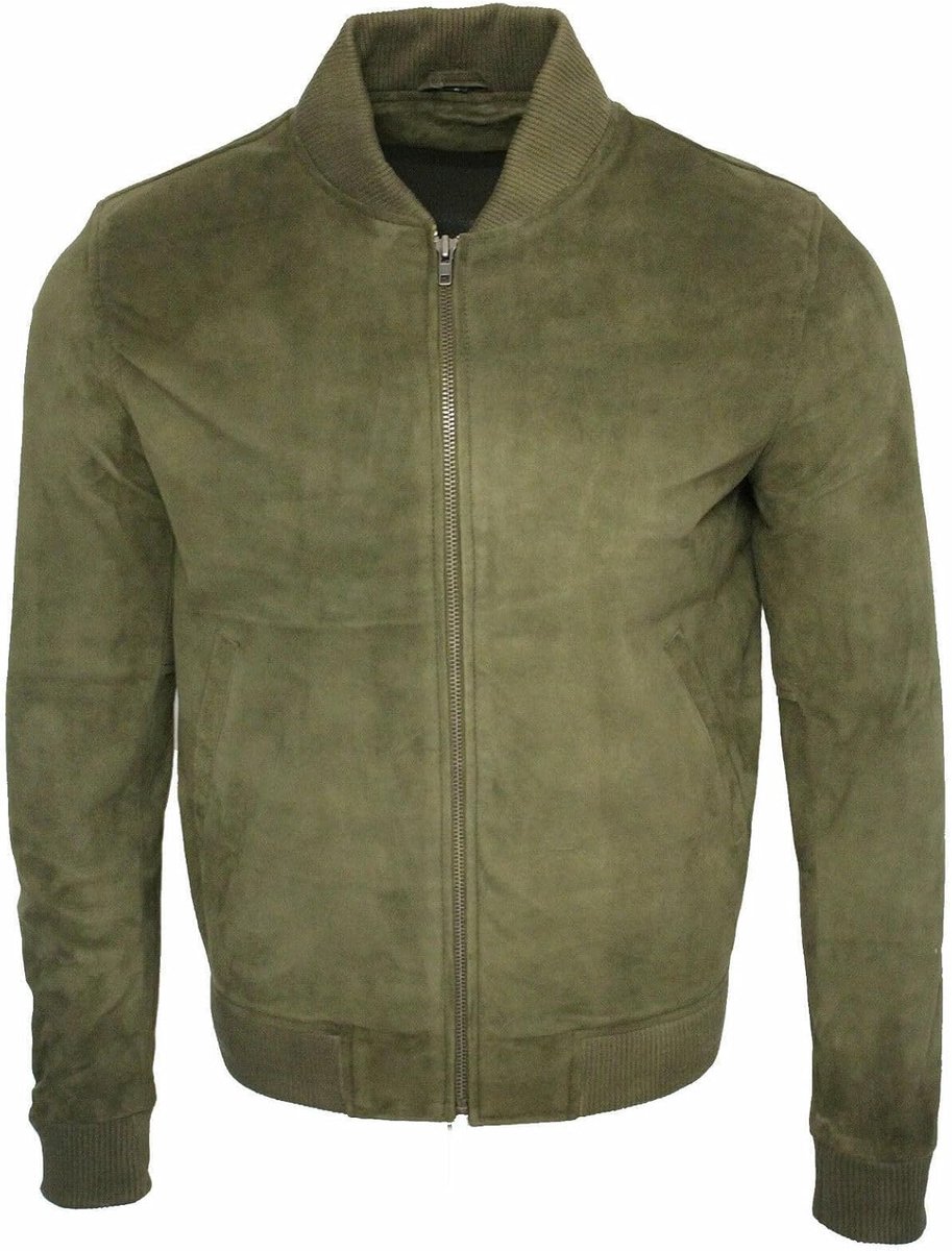 Suede Leren Bomberjack voor heren