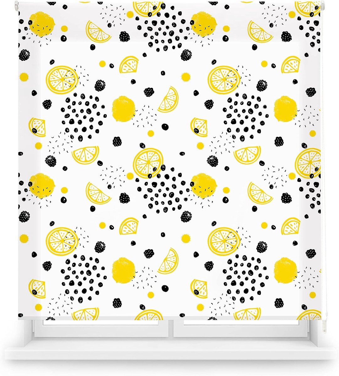 Digitale keuken | Transparant rolgordijn met digitale print, model Limonade, 150 x 180 cm (b x h), stofgrootte 147 x 175 cm, rolgordijnen