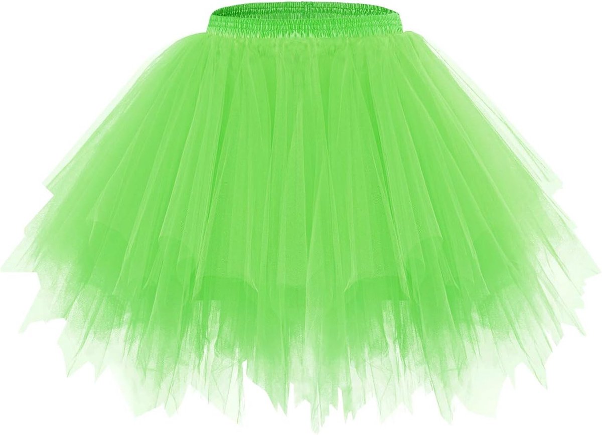 tule rok voor dames, petticoat, onderrok, kort, tutu, ballet, jaren '50, rockabilly, carnavalskostuum, crinoline