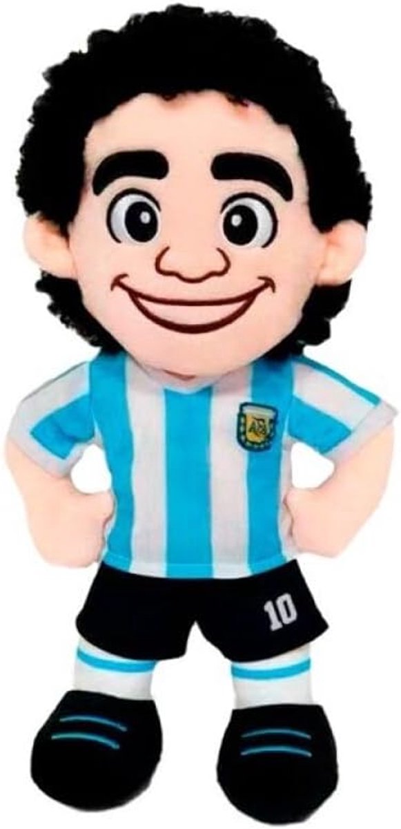 Moya Stoffen pop Diego Armando Maradona D10S met T-shirt nummer 10 Argentinië, 25 cm