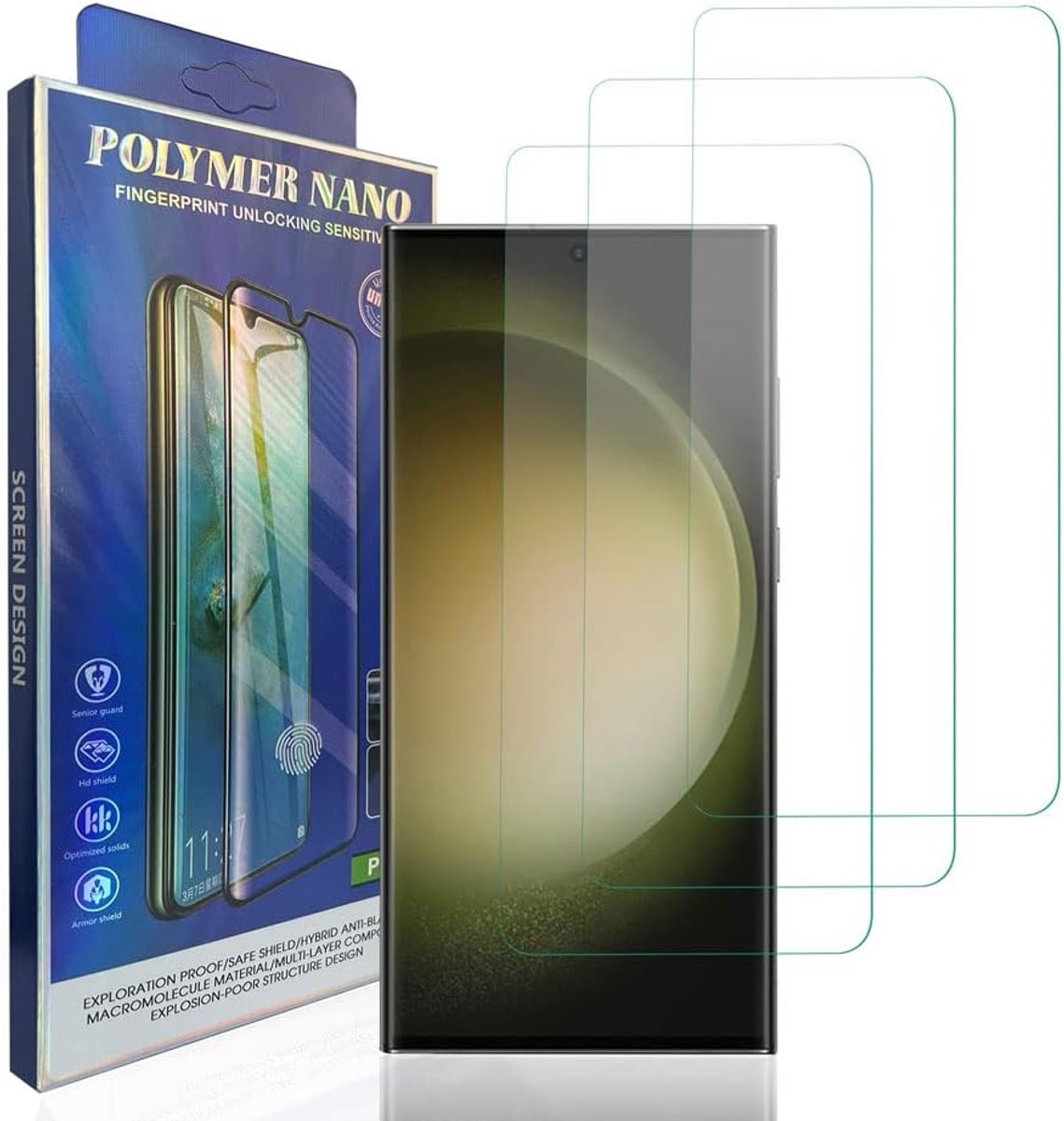 Displaybeschermfolie voor Samsung Galaxy S23, schermfolie, pantserglas, compatibel met Samsung Galaxy S23, 3 stuks