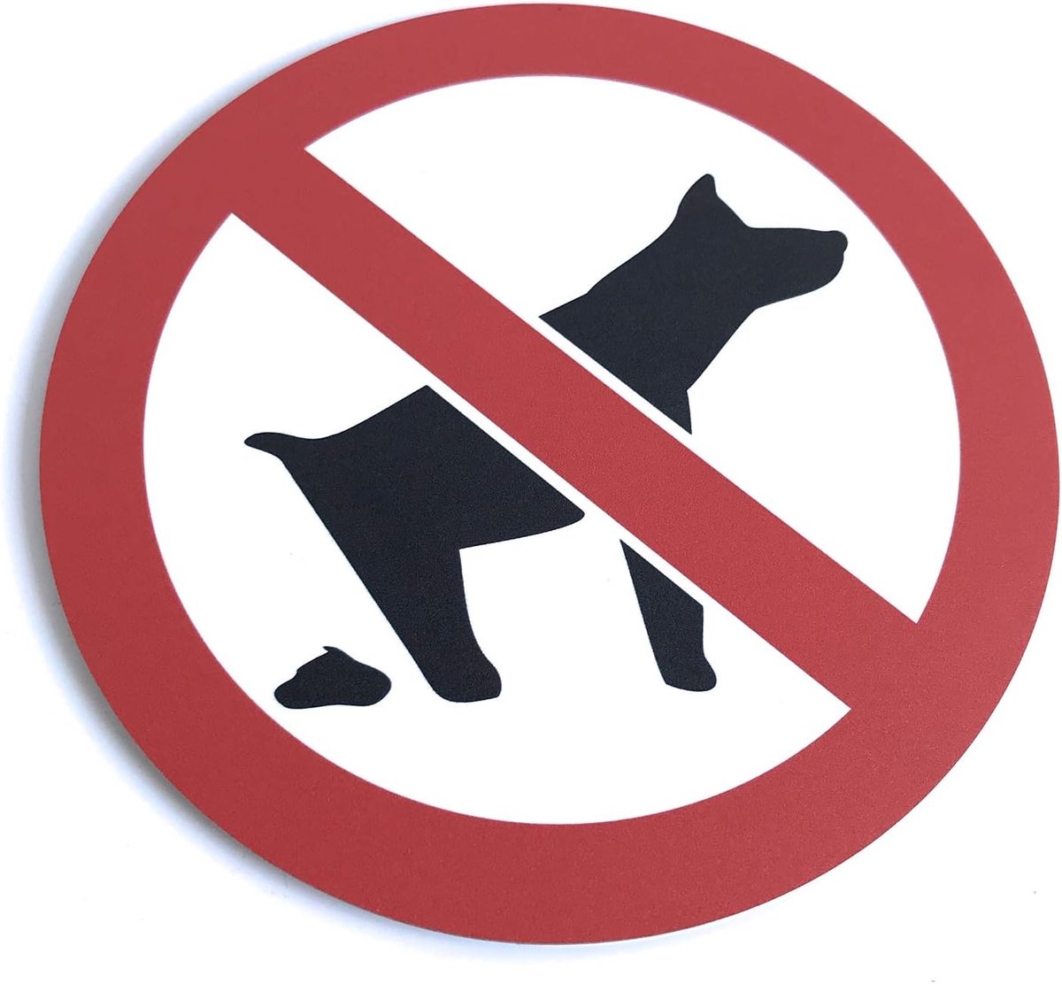 stijf bord - geen hond Poo - 15 cm rond - 3 mm dik - aluminium en composiet - Heavy Duty
