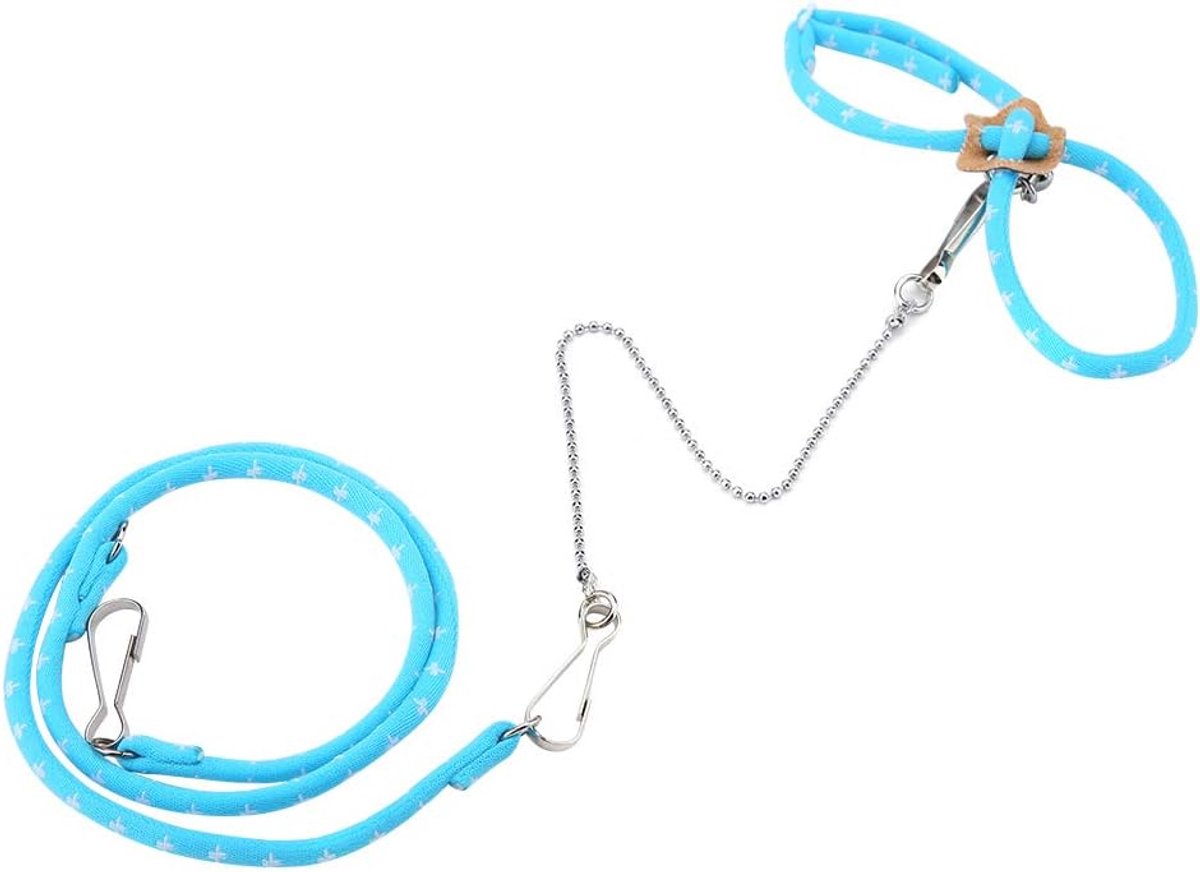 Pet Hamster Training , Mouse Mice Stripe Vest Harness Rope Walking with Finder Bell (blauw)