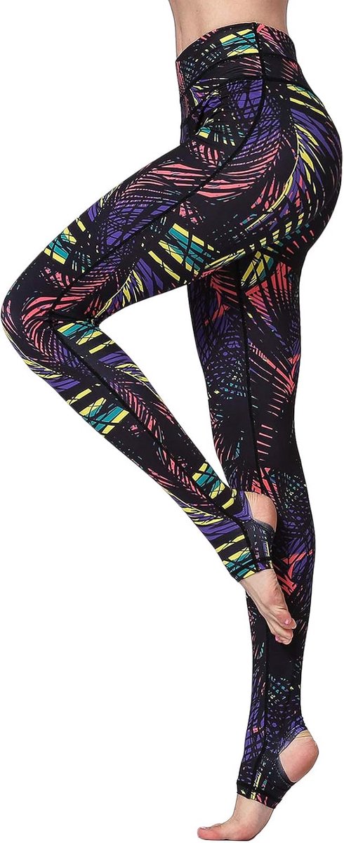 Sportlegging voor dames, met opdruk, sportbroek, fitnessbroek, yoga, leggings, sportbroek voor dames