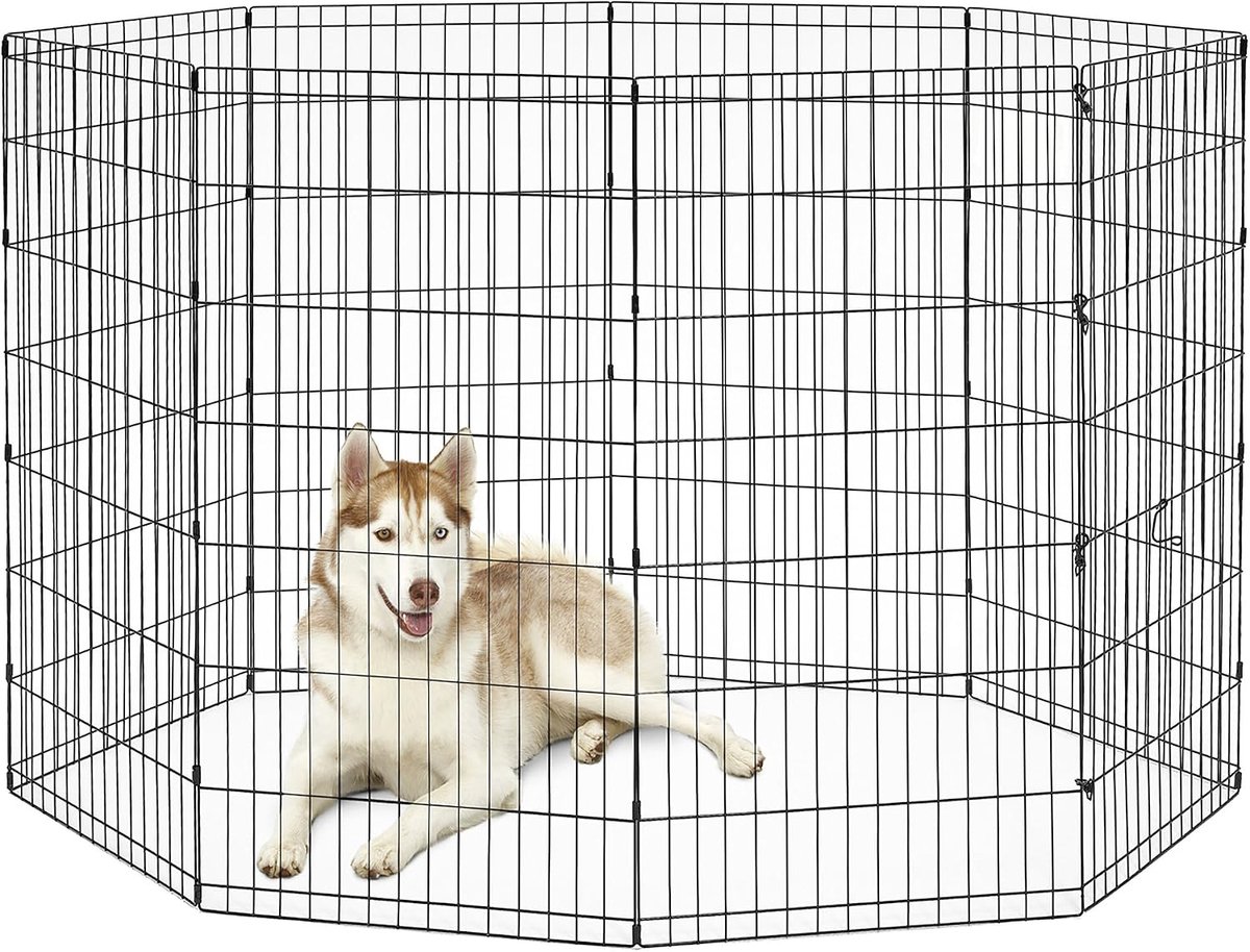 World Hondenoefenpen en speelpen, 61 cm (B) x 122 cm (H), zonder deur, zwart
