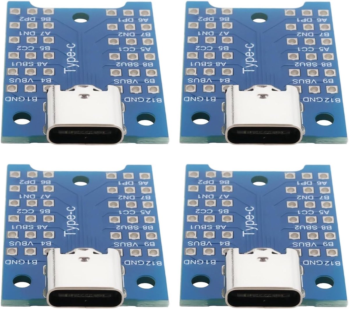 4 Stks USB-C Adapter Board USB 3.1 Type-C Vrouwelijke Breakout Board voor Debugging, Probleemoplossing en Functietesten