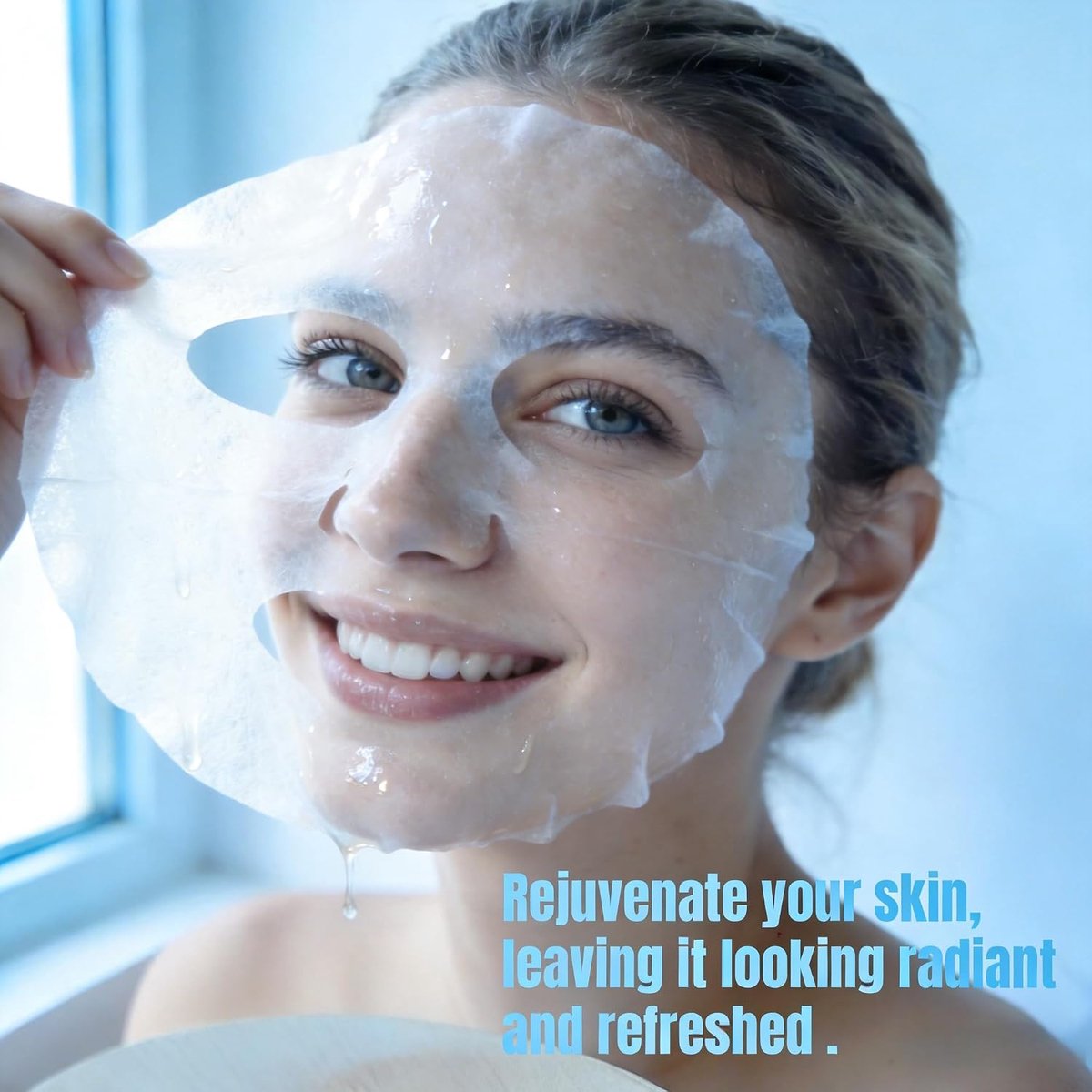 Maskers voor vrouwen, gezichtsmasker-collageen, vitamine C en hyaluronzuur, vochtinbrengende doekmaskers voor vermoeide en doffe huid, vochtmasker