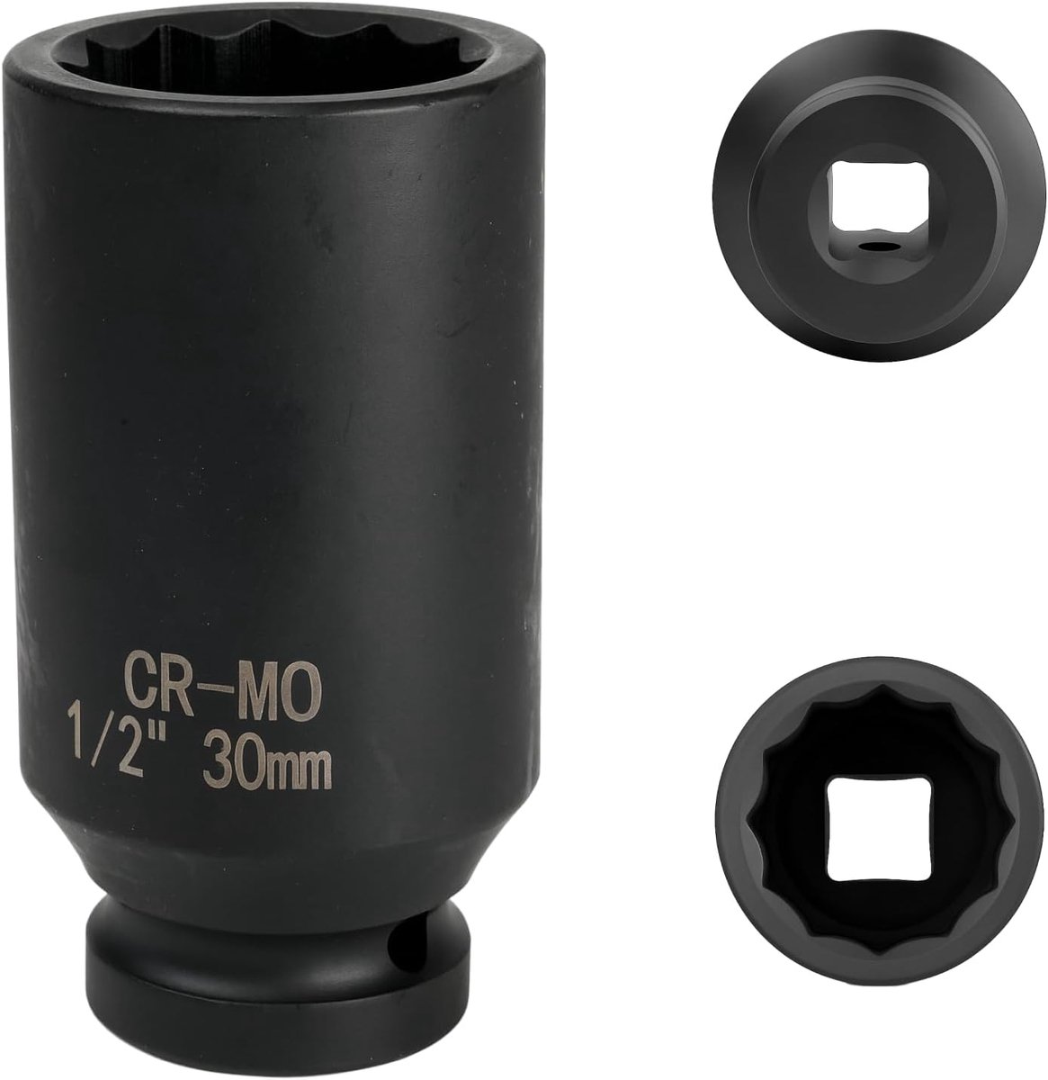Dopsleutel 30 mm 1/2 inch 12-kant, slagmoer 1/2 30 mm chroom-molybdeen staal CR-MO (zwart)