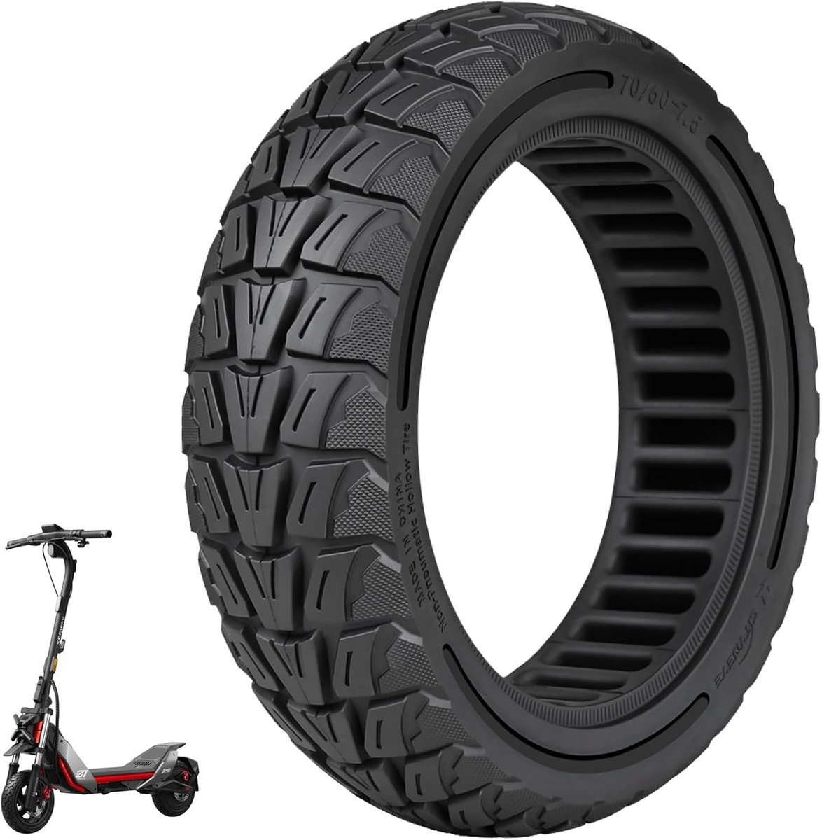 Banden voor Segway ZT3 Pro D Ninebot MAX G3 D elektrische step reservebanden massief rubberen banden antislip off-road solide banden lekvrij 70 60-7 5 (zwart 1 stuk)