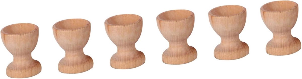 6 Stuks Eierschaal Uitrusting Puzzel Speelgoed Eierhouder Voor Koelkast Houder Voor Gekookte Eieren Ei Diy Schilderij Beker Eierstandaard Mand Koelkast Eierhouder Grote Eieren Hout