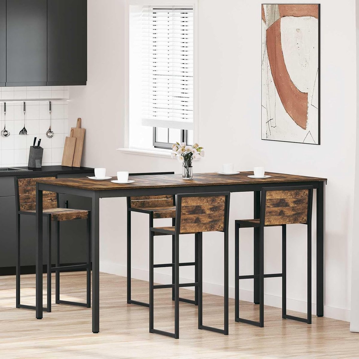 Engineered wood keuken eettafel rechthoekig Gerookt eiken 200x100x105 cm