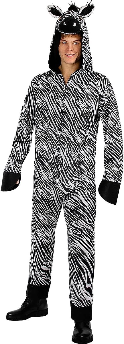 | Zebra kostuum voor mannen Dieren - Kostuum voor Volwassenen, Accessoire verkleedkleding en rekwisieten voor Halloween, carnaval & feesten - Wit