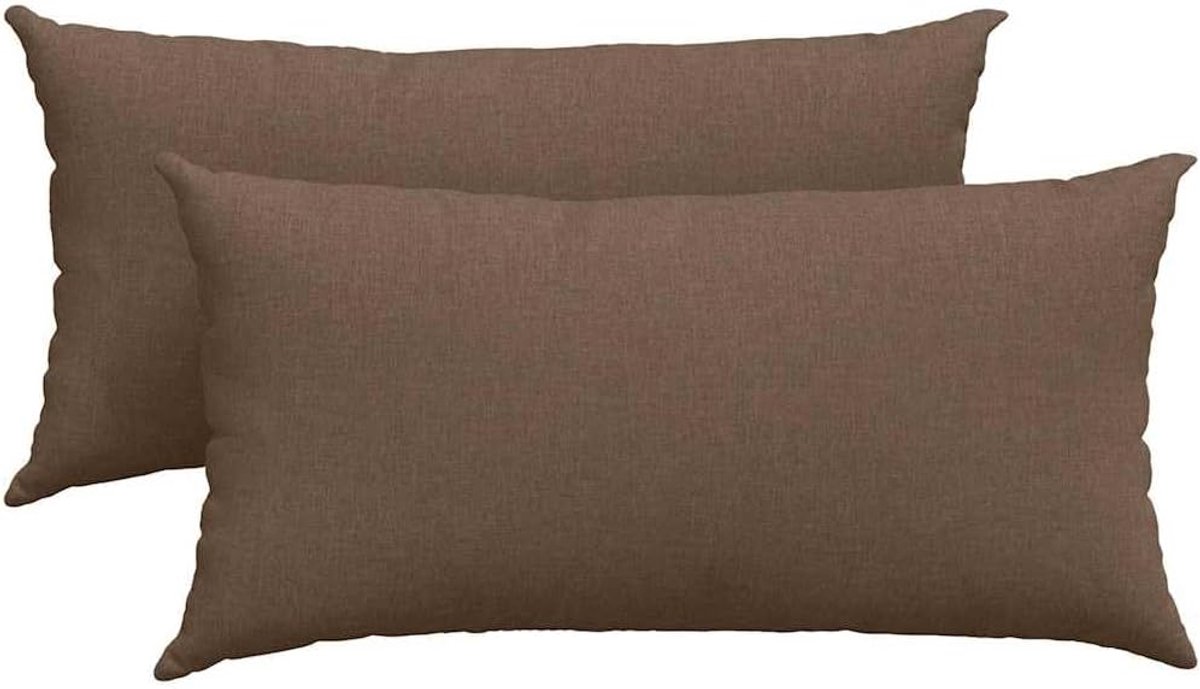 Kussens, bruin, 80 x 40 cm, met ritssluiting, kussensloop, modern bankkussen van gladde stof met polyestervulling, afneembare hoezen voor eenvoudige reiniging, ideaal