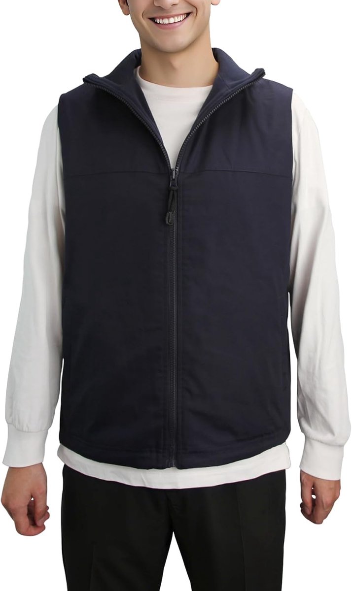 Fleece Gilet Omkeerbaar Heren Bovenkleding Gilets Warm Bodies Bovenkleding Vest, Casual Mouwloos Jas Vest met Zakken