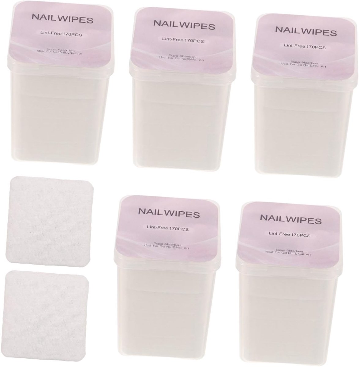 5 Dozen Lintvrije Katoenen Nagelreinigingspads Zachte Absorberende Nagellakverwijderaar Wipes voor Gel Nagels Duurzame Manicure Accessoires