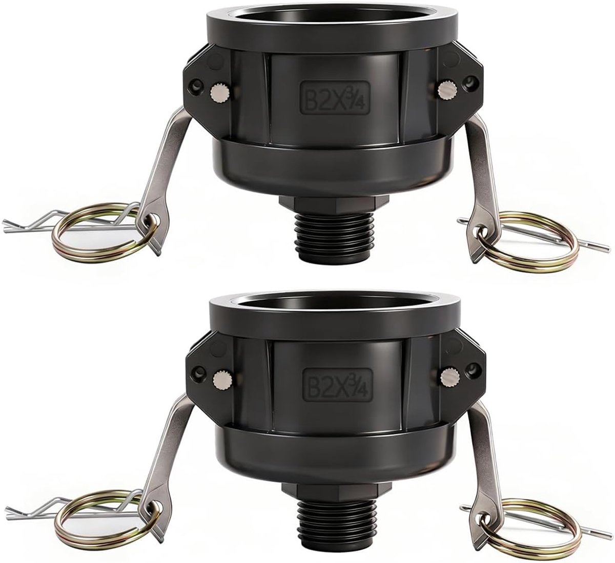 2-Pack 275 330 Gallon IBC Tote Adapter – 2 Inch Camlock naar 3/4 Inch Mannelijke Tank Afvoerkoppelingen voor Tuinslang