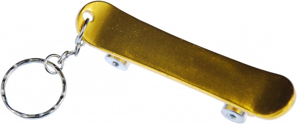 Skateboard sleutelhanger flesopener board geel - handgemaakt modesieraad I hanger sleutelring sleutelband sleutelring