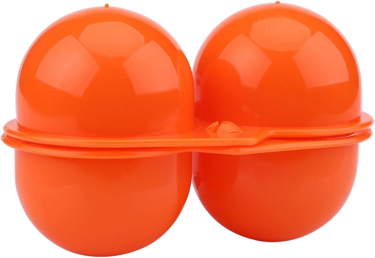 2 stuks Eieren Opbergdoos, Leuke Draagbare Ei Houder Container Keuken Handige Container Ei Opbergdoos Plastic Eier Container voor Wandelen, Reizen en Kamperen, Blauw en Oranje(Oranje), Eieren Gev