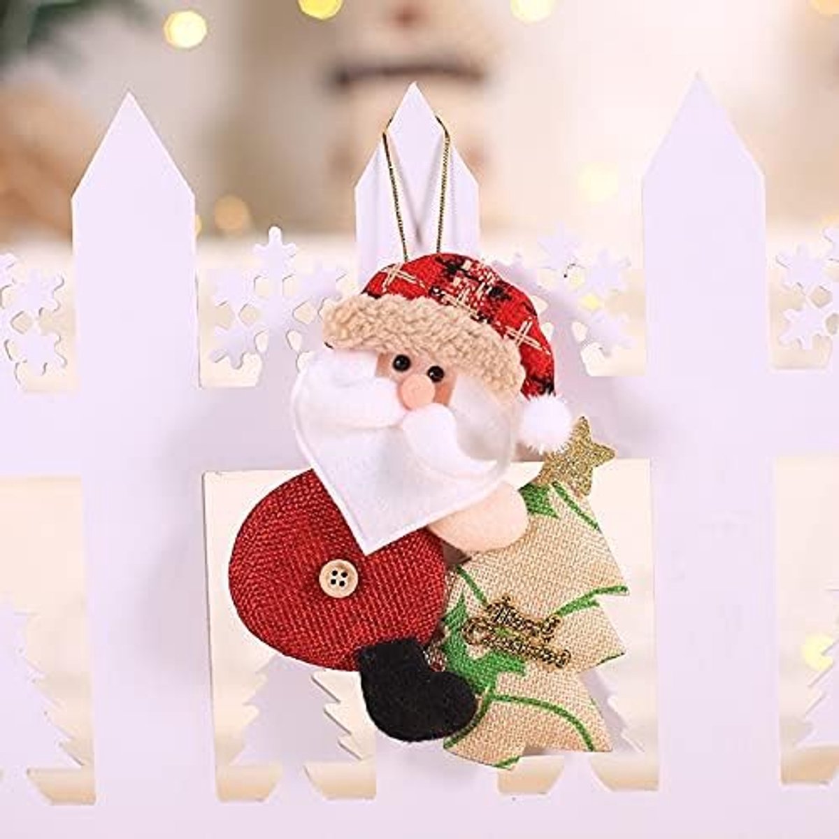 Kunstkerstboom Nieuwjaar schattige Santa Claus sneeuwpop poppen kerstboom decoratie for thuis Xmas elf Navidad kinderen cadeau Merry Christmas Decor (Color : Hugging tree santa)