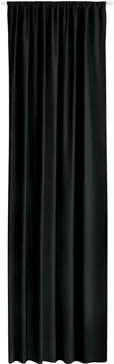 Set van 2, zwart, 140 x 270 cm, plooiband, ondoorzichtig, thermogordijn voor slaapkamer, 2 gordijnen