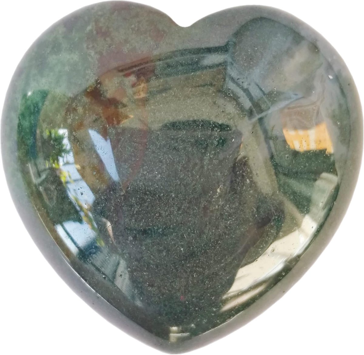 Indiase agaat palm worry carved Heart Love Stone, 40 mm kristallen en helende stenen