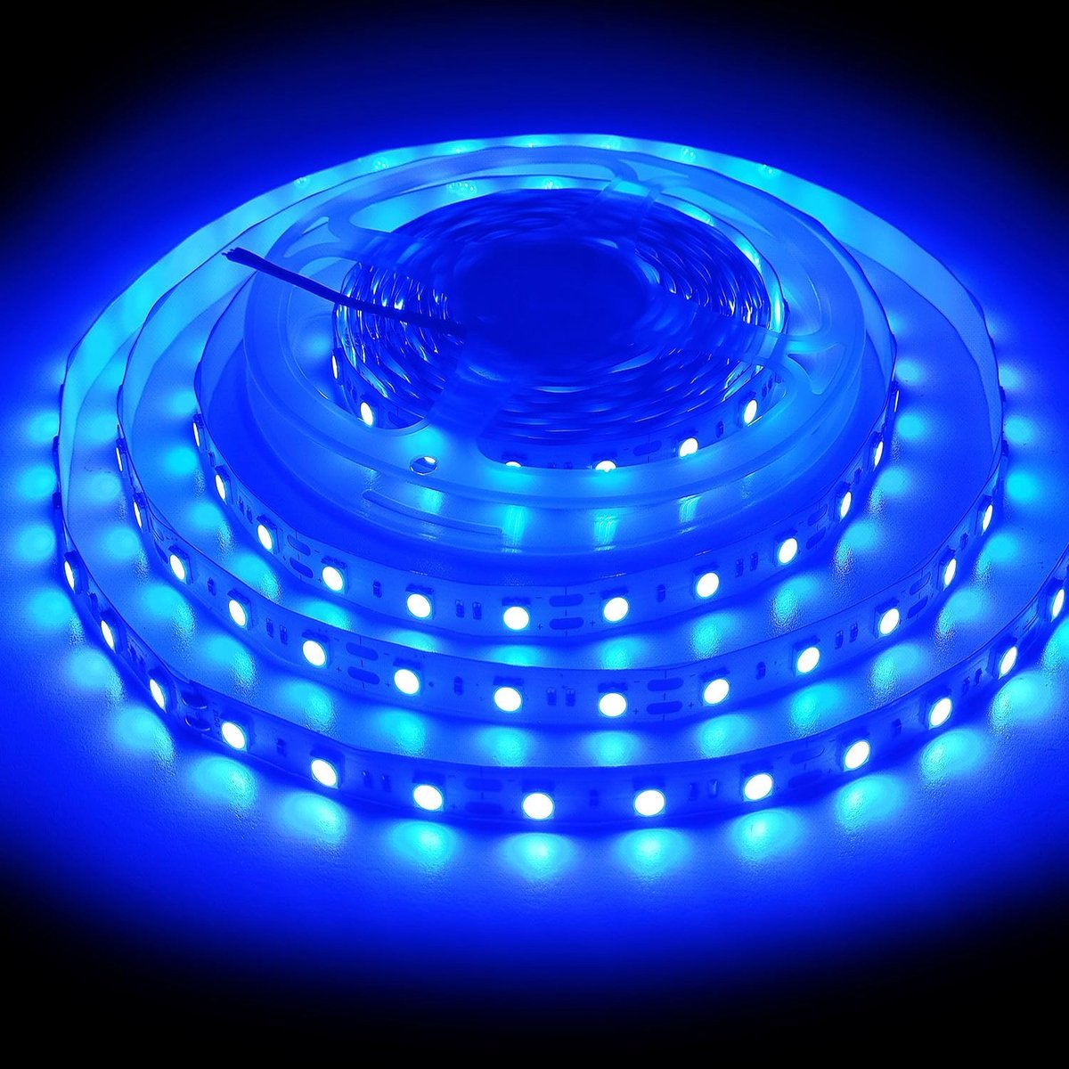 Ledstrip 5M, Blauw LED Strip Licht 12V SMD5050 LED Decoratie, Snijbaar Flexibel Helder Ledstrip voor Interieur, Slaapkamer, Bar, Decoratie Keuken Kerstmis (zonder Voedingstekker)