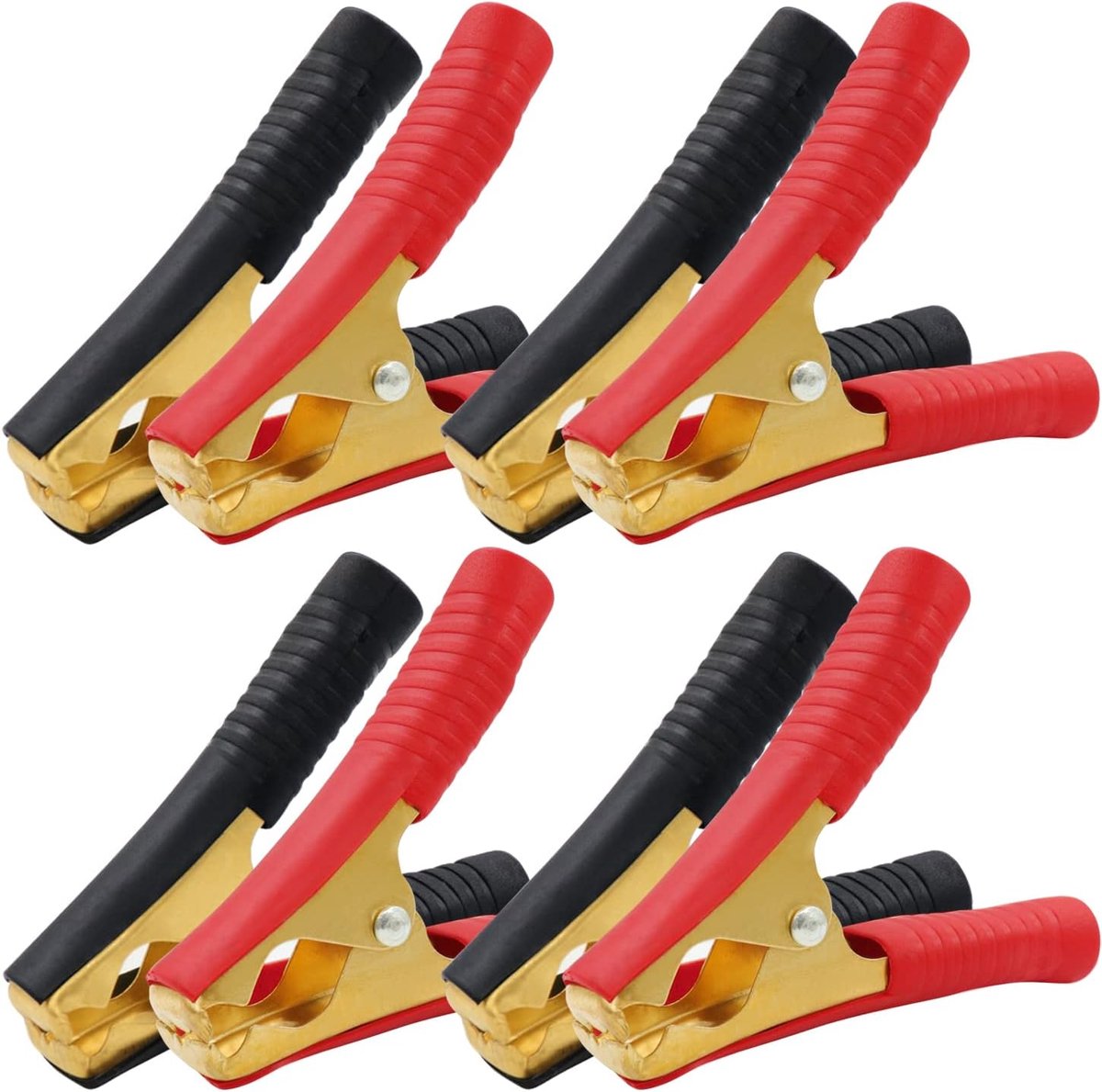 100 A alligatorklemmen van koper krokodillenklem met isolerende mantel, voor auto, vrachtwagen, boot (100 A 8 stuks)