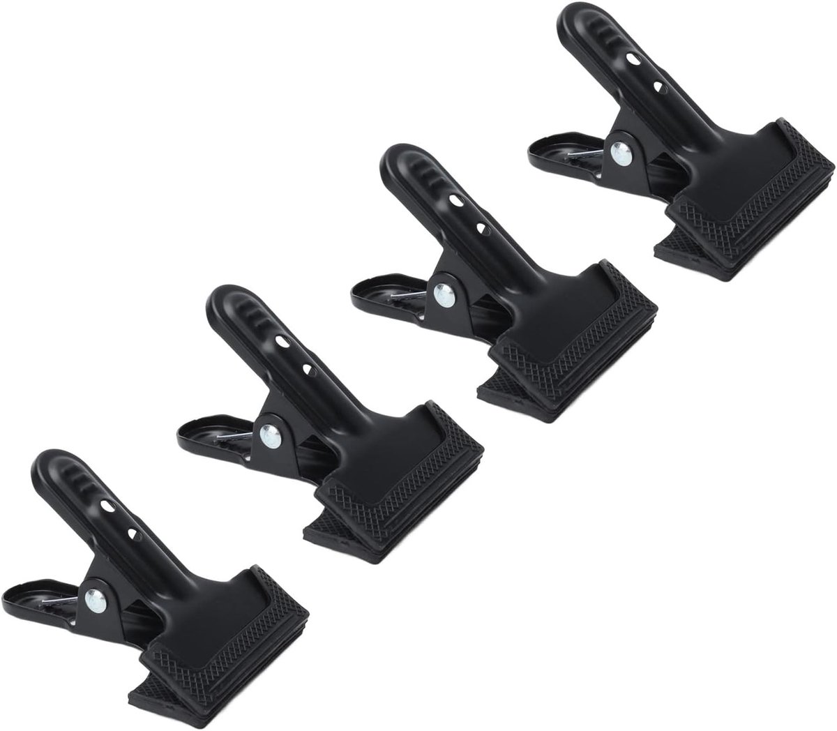 Veerklemmen, 4 stuks brede hals, houtbewerking, A-klemmen, robuuste, antislip metalen brede hals, achtergrondveerklemmen voor fotografie-achtergronden, standaard, 7,9 x 10,7