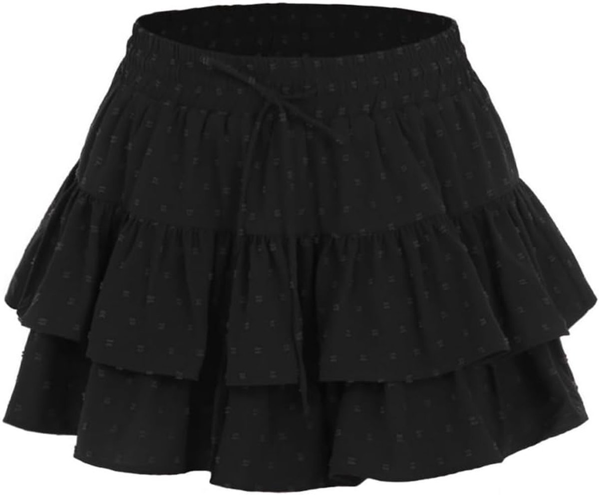 Rok voor dames, zomer, hoge taille met elastiek, rok met shorts onderaan, geschikt voor reizen, vrije tijd, dagelijks gebruik