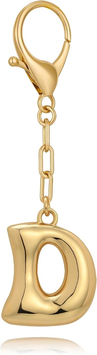 Gold Bubble Initial Sleutelhanger Voor Vrouwen Handtas Charms Mode Alfabet Sleutelhanger Accessoires Gift