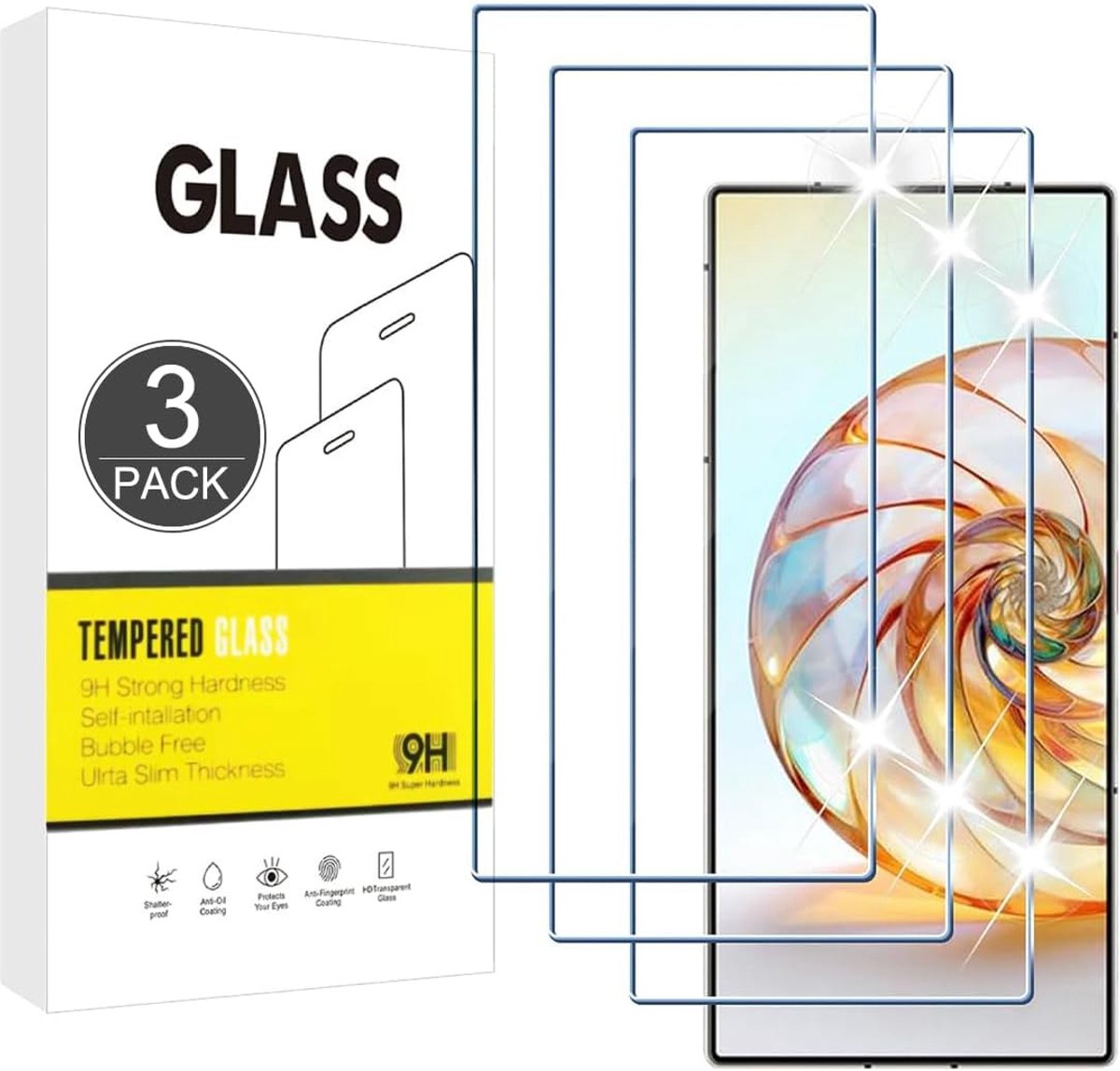 [3 stuks] 9H gehard onbreekbaar glas compatibel met ZTE Nubia Z60 Ultra, [HD kristalhelder] 0,33 mm schermbeschermer voor ZTE Nubia Z60 Ultra