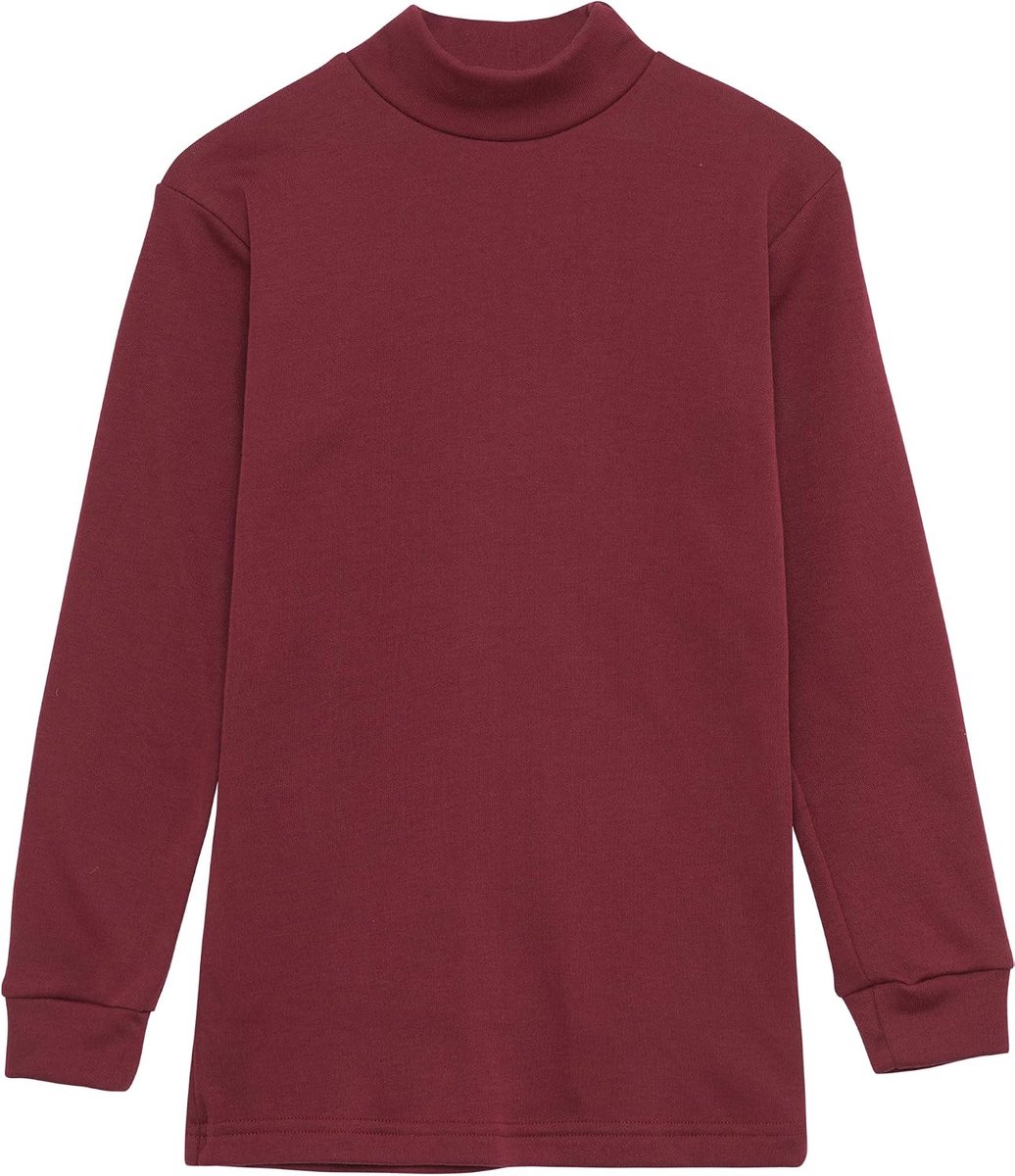 Thermisch T-shirt voor Kinderen – Zacht, Ademend, Halve Hoge Kraag, Lange Mouwen, Effen Kleur
