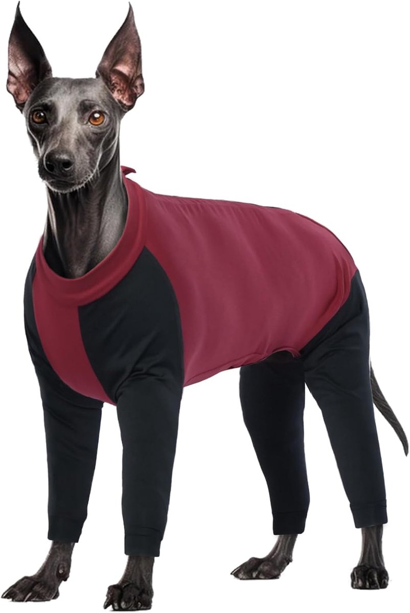Herstelpak voor honden met lange mouwen (rood, L)
