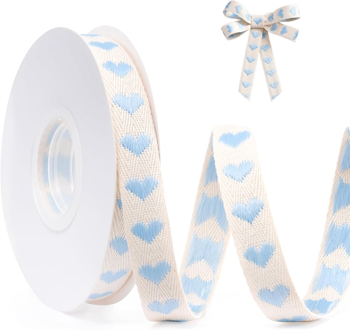 Valentijnslint voor cadeau, taartverpakking, 5/8 inch x 10 meter hart cadeaulint voor babyshower (blauw)