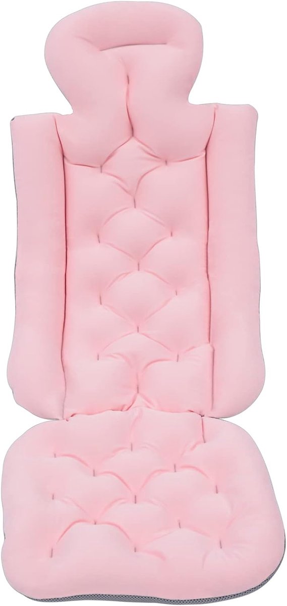 Grote badkuipinzet, nekkussen, volwassenen, volledig lichaam, badkamer, douche, badkuip, zuigkussen, bad, met 10 zuignappen, 78 x 35 x 40 cm, voor alle binnenbadkuipen en badkamers, roze
