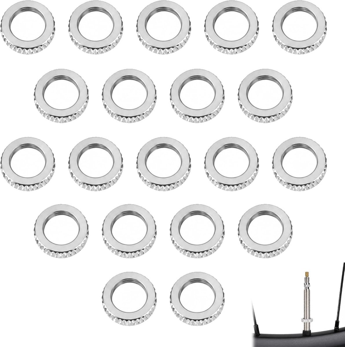 20 Stuks Presta Ventiel Borgmoeren – Messing Ventielring Moeren voor Fiets Binnenband en Presta Ventielen – Anti-Lek Fietsventiel Accessoires voor Racefiets MTB Wielonderhoud