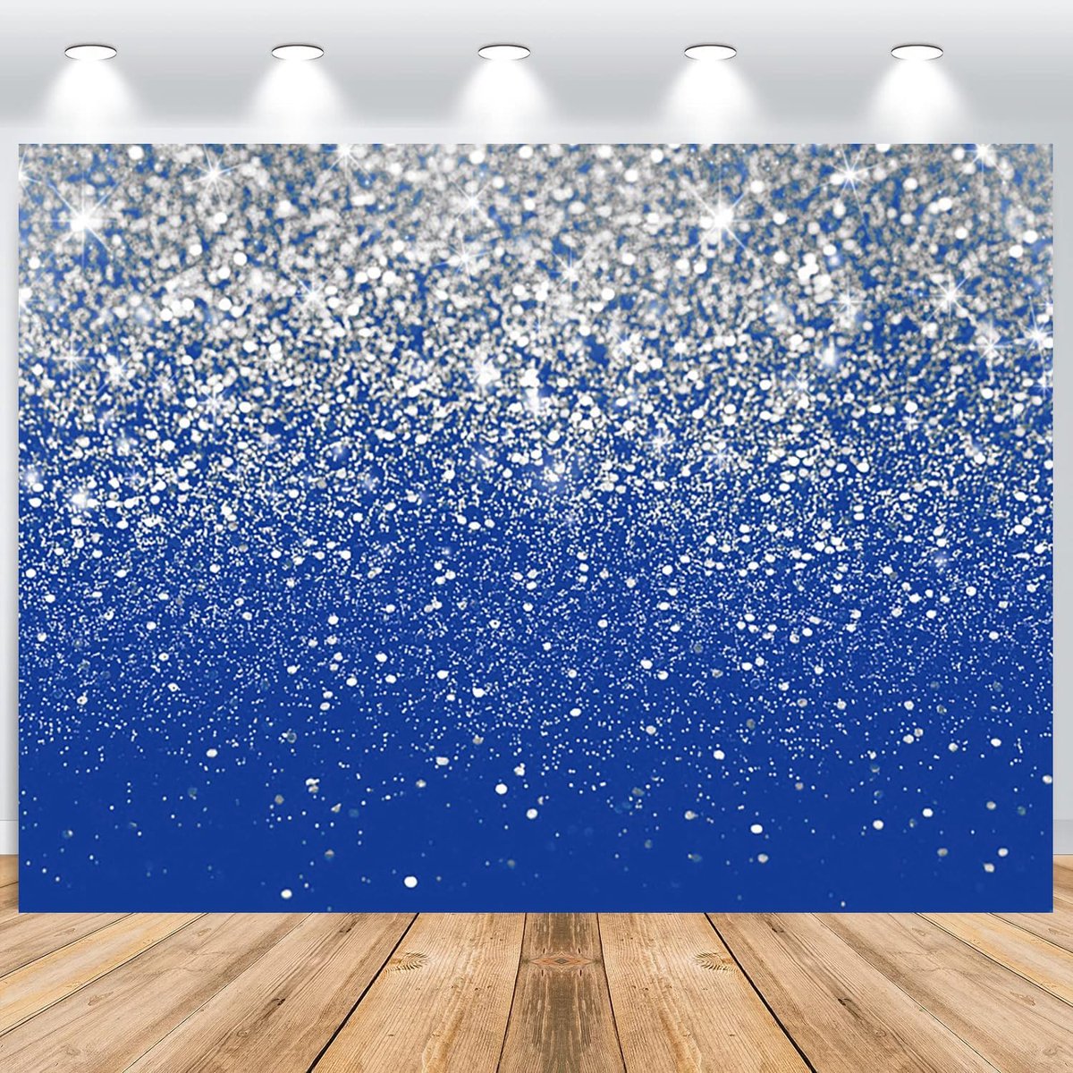 Achtergrond 3 x 2,5 m, blauw glitter zilverachtige deeltjes droom thema fotowand achtergrond, vinyl fotobox achtergrond voor verjaardag bruiloft afstuderen bal party, fotostudio's