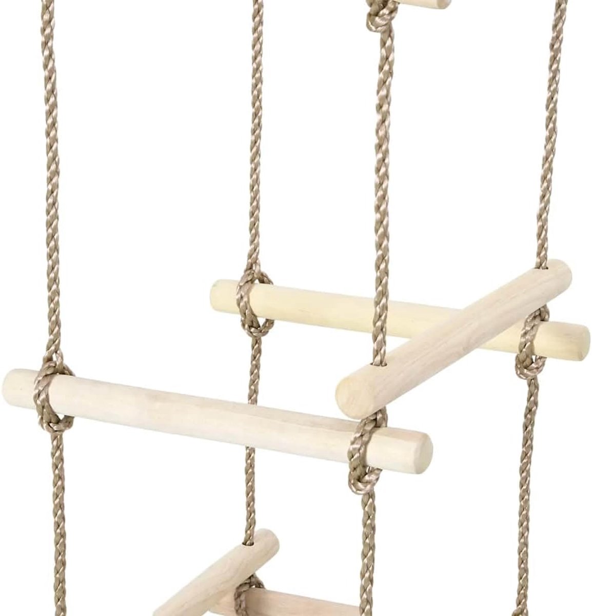 Ladder 200 cm van grenenhout, klimladder voor tuin, speeltoren, 5 sporten klimtouw voor kinderen jaar, weerbestendig, belastbaar tot 50 kg