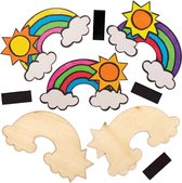 Baker Ross Regenboog Magneten van Hout (10 stuks) Knutselspullen en Knutselsets voor Kinderen