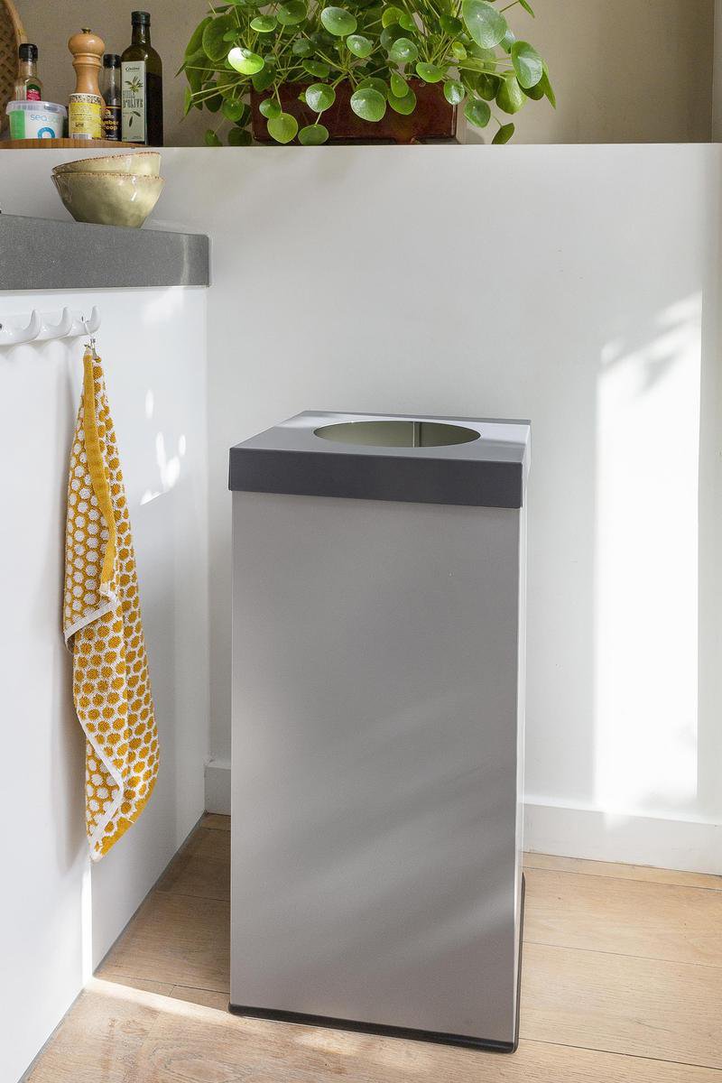 Easybin Eco flex 50 Liter vierkante afvalemmer Grijs