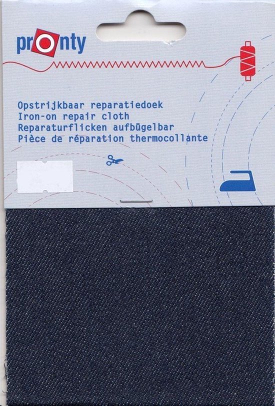 pronty opstrijkbaar reparatiedoek - blauw jeans navy - voor reparatie  broeken, jassen... | bol.com