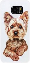ADEL Siliconen Back Cover Softcase Hoesje Geschikt voor Samsung Galaxy S7 Edge - Yorkshire Terrier Hond