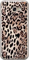 Samsung A5 2017 hoesje siliconen - Luipaard print bruin | Samsung Galaxy A5 2017 case | Bruin/beige | TPU backcover transparant