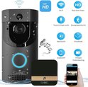 SHINE VIDEO DEURBEL MET CAMERA EN WIFI - SLIMME DEURBEL - HD - Camera Deurbel Draadloos - Draadloze Videodeurbel – Bewakingscamera nachtzicht – Infrarood PIR Bewegingsdetectie – Webcam - Intercom - Inclusief Gong met 52 ring melodieën & GRATIS iCLOUD