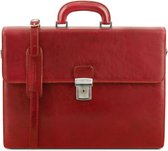 Tuscany Leather - Leren 2-vaks aktetas 'Parma' - Rood - TL141350